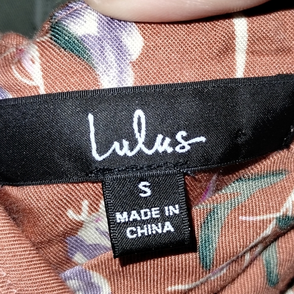 ⭐ Lulu’s Dusty Orange and White Bohemian dress Size Small - Picture 3 of 8